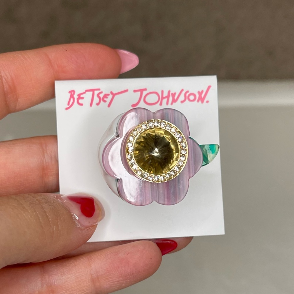 Betsey Johnson Flower Jewel Ring